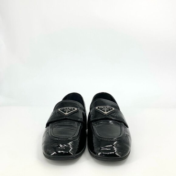 Prada Black Patent Leather Flats Size 36 With Triangle Logo - Picture 7 of 8